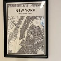 Set di 7 Quadri mappa città cornice Paris New York