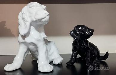 Coppia di Cocker Spaniel in ceramica smaltata