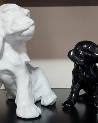 Coppia di Cocker Spaniel in ceramica smaltata