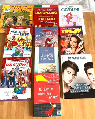 Lotto varietà di 10 libri per ragazzi e bambini