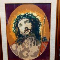 Quadro Sacro "Ecce Homo" - Ricamo a Mezzo Punto 