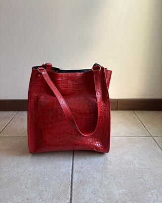 Borsa rossa BKNY stampa cocco