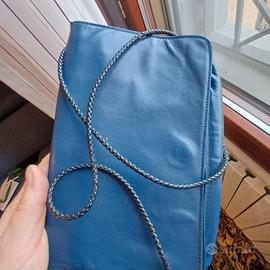 Borsa Vintage Enny in Vera Pelle Blu