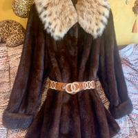 Pelliccia visone vintage collo lince