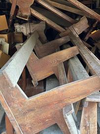 Banchi da chiesa originali fine 800 legno massello