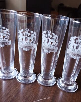set 4 bicchieri birra Menabrea 150 anniversario 