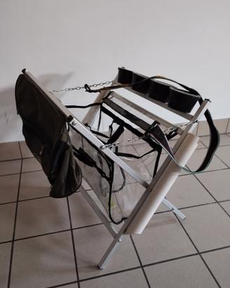 cavalletto porta trote, porta canne, borsa 