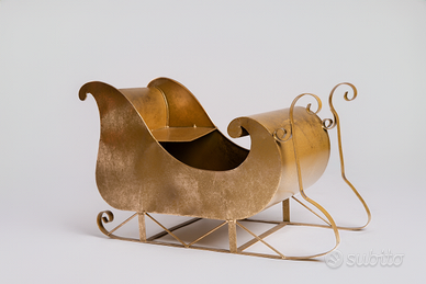 ✨ Slittino natalizio in metallo dorato