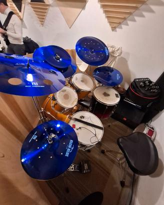Set di piatti batteria blu