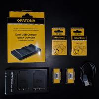 Patona caricabatteria doppio + 2 batterie NP-BX1