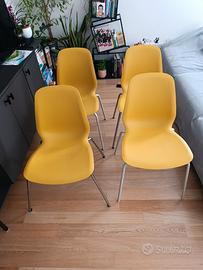 4 sedie impilabili Ikea gialle mod. skalsta