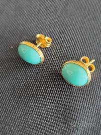 Orecchini Oro Giallo e Turchesi