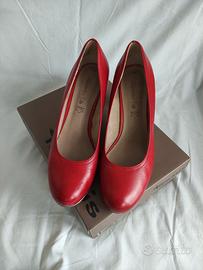 Scarpe rosse décolleté in pelle