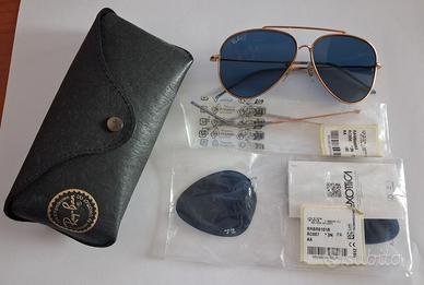 Ray-Ban Reverse Aviator – Montatura oro/Lenti blu
