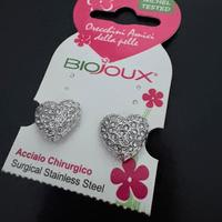Orecchini cuoricini acciaio Biojoux