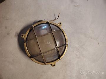Lampada antica in ottone stile marinaio