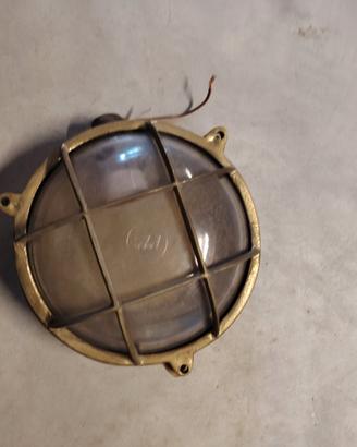 Lampada antica in ottone stile marinaio