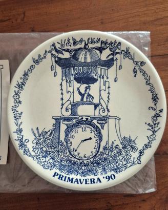 Piatto Commemorativo "Primavera '90" -  c/fogliett