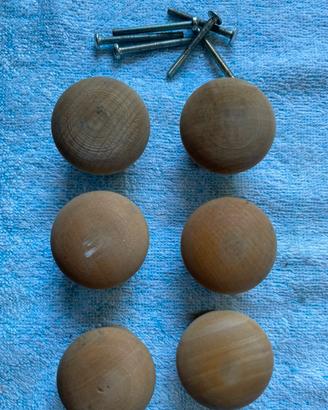 pomelli (6 pezzi) Legno per mobili o cassetti