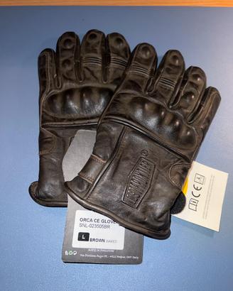 Guanti da moto in pelle Café racer Tg. L