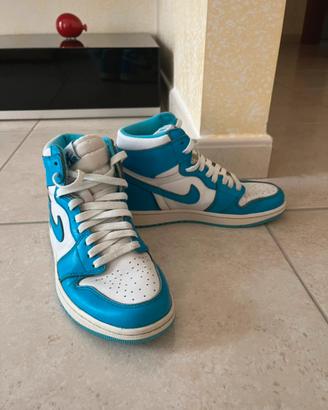 Nike Air Jordan 1 Retro azzurre e bianche n.39