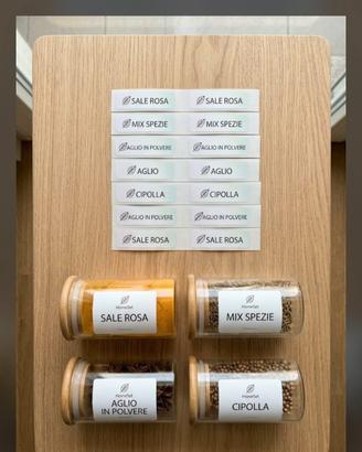 Set 50 Etichette Personalizzabili Spezie Dispensa