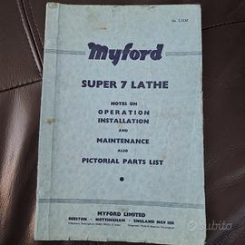 Manuale tornio Myford Super7 