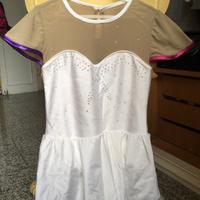 Body Pattinaggio Artistico Bambina 7/9 anni strass