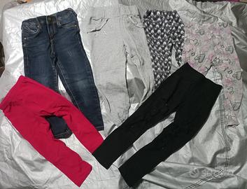 Set 6 pantaloni lunghi bambina 4 anni