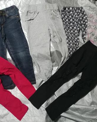 Set 6 pantaloni lunghi bambina 4 anni