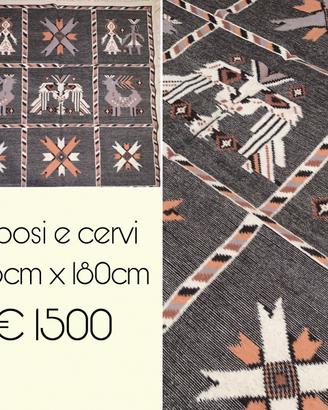 Tappeto sardo Sposi e cervi 168 cm x 180 cm