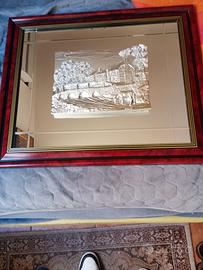 quadro argento con cornice