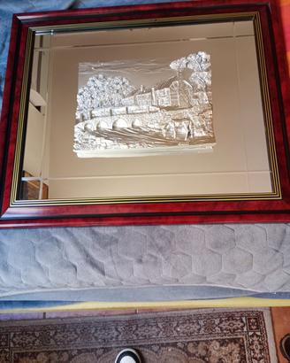 quadro argento con cornice
