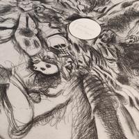 Adolfo Frohner acquaforte teschio timbro firma