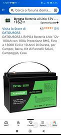batteria Datouboss LiFeP04  12 v 100ah
