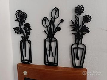 Eleganti decorazioni murali vasi