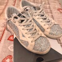 Scarpe 4b12 glitter argento num.36