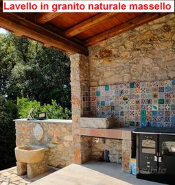 Lavello lavandino per in pietra granito 60 cm 1