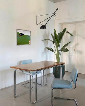 Tavolo design bauhaus tubolare acciaio vintage