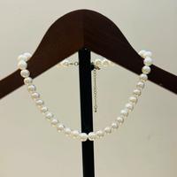 Collana perle bianche regolabile 38–49 cm