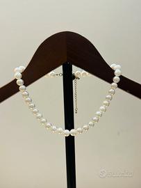 Collana perle bianche regolabile 38–49 cm