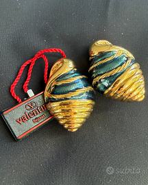 Orecchini Valentino Bijoux clip smalto blu