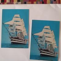 Coppia cartoline Amerigo Vespucci con bolli