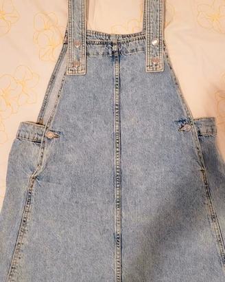 Abito Salopette Jeans Denim Mango M