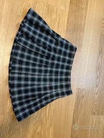 Minigonna scozzese H&M bianco e nero
