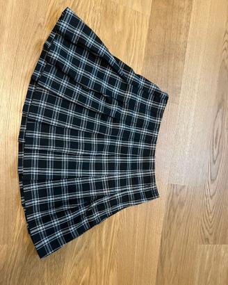 Minigonna scozzese H&M bianco e nero