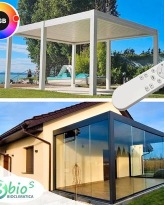 Pergola bioclimatica 8x3 bianco apertura motore