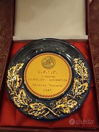piatto da collezione Filatelica-Numismatica