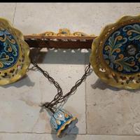 Lampadario bilanciere ceramica Caltagirone