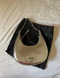 Borsa Pinko Brioche Hobo argentata